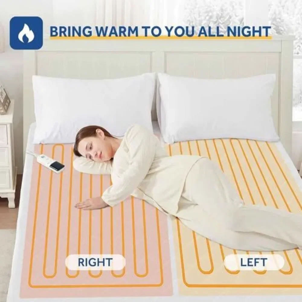 Sealy Heated Mattress Pad Queen Size Single Control for 2 Zones, 9 Heated Settin